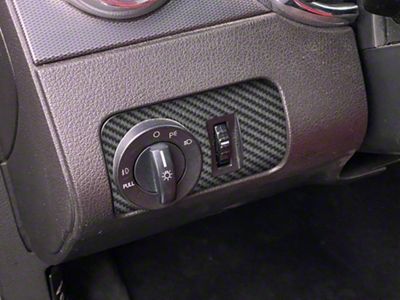 Headlight Switch Accent Trim; Raw Carbon Fiber (05-09 Mustang)