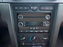 Radio Accent Trim; Raw Carbon Fiber (05-09 Mustang)