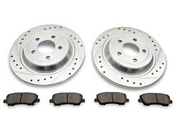 C&L Super Sport Cross-Drilled and Slotted Brake Rotor and Pad Kit; Rear (15-23 Mustang Standard EcoBoost, V6)