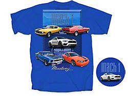Men's Mustang Mach 1 T-Shirt; Royal Blue