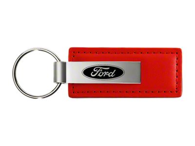Ford Leather Key Fob; Red