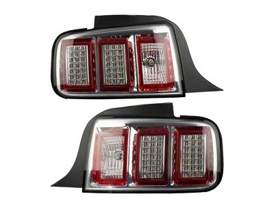 Performance Tail Lights; Chrome Housing; Clear Lens (05-09 Mustang)
