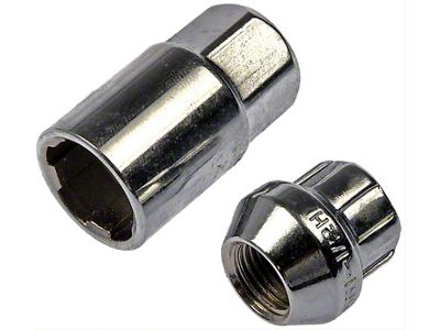 Chrome 6-Spline Bulge Wheel Lug Nut Locks; 1/2-Inch x 20; Set of 4 (79-14 Mustang)