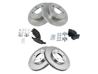 Ceramic Brake Rotor and Pad Kit; Front and Rear (99-04 Mustang GT, V6)