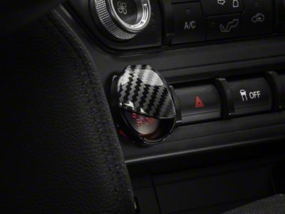 SpeedForm Start Button Cover; Carbon Fiber (15-23 Mustang)