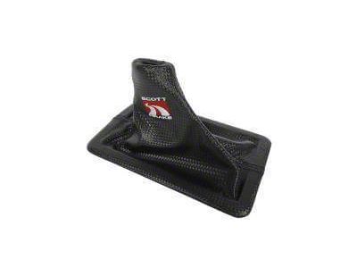 Drake Muscle Cars Shifter Boot with SD Logo; Carbon Fiber Style (05-09 Mustang GT)