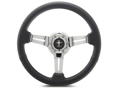 Volante S6 Sport Steering Wheel Kit with Pony Emblem; Chrome Center (84-04 Mustang)