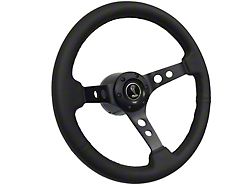 Volante S6 Sport Steering Wheel Kit with Tiffany Snake Emblem; Black Center (84-04 Mustang)
