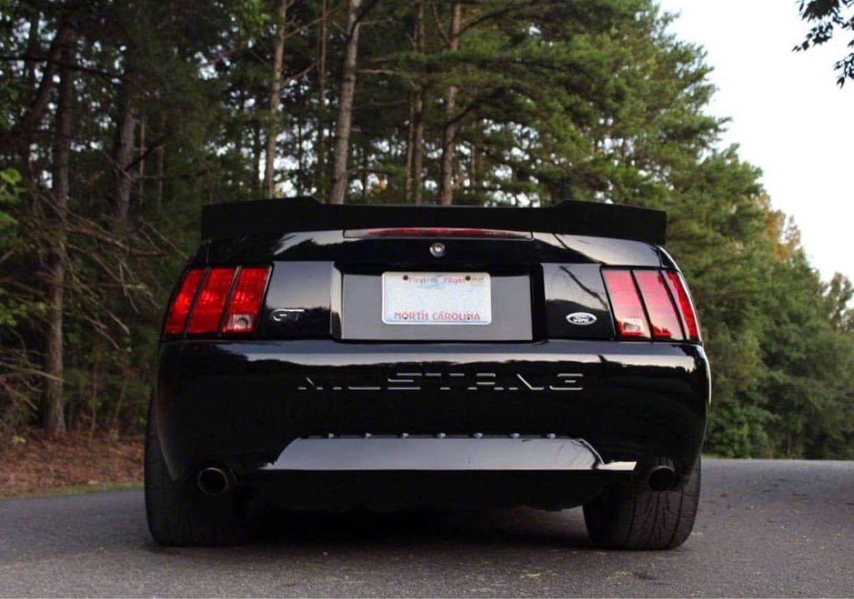 Cerbinator Auto Designs Beadless Version Ducktail Short Center Cut Blade Rear Spoiler; Bare Metal (99-04 Mustang)