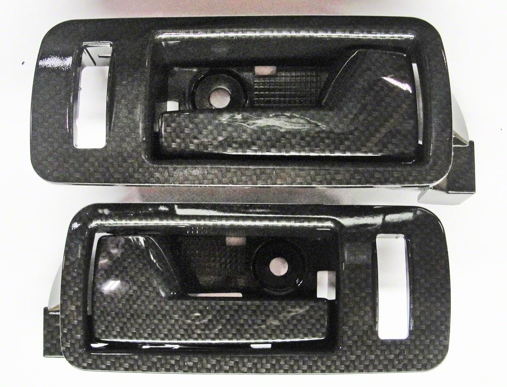 Mustang Inner Door Handles; Carbon Fiber (0514 Mustang) Free Shipping