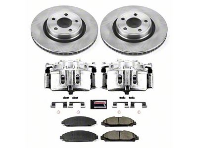 PowerStop OE Replacement Brake Rotor, Pad and Caliper Kit; Front (15-23 Mustang Standard EcoBoost, V6)