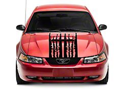SEC10 Shredded Full Length Stripes; Gloss Black (99-04 Mustang)