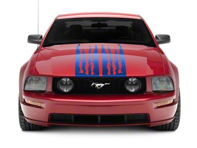 SEC10 Shredded Full Length Stripes; Blue (05-09 Mustang)
