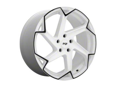 Niche Flash Gloss White with Black Wheel; 20x9 (15-23 Mustang GT, EcoBoost, V6)