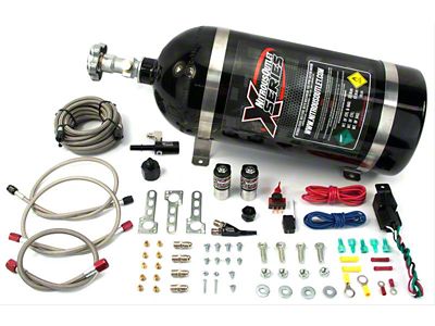 Nitrous Outlet X-Series Single Nozzle System; 10 lb. Bottle (11-23 Mustang GT, V6)