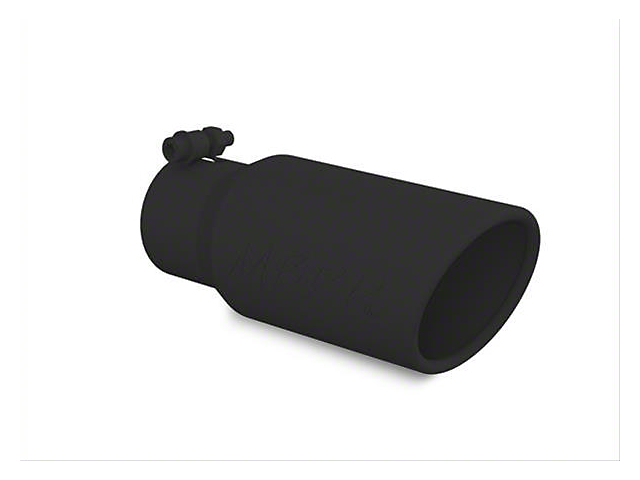 MBRP Angled Cut Rolled End Exhaust Tip; 4-Inch; Black (Fits 3-Inch Tailpipe)