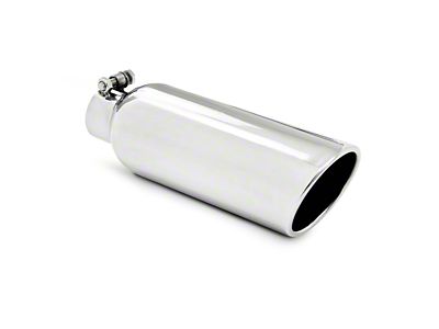 MBRP Angled Cut Rolled End Exhaust Tip; 4-Inch; Polished (Fits 2.25-Inch Tailpipe)