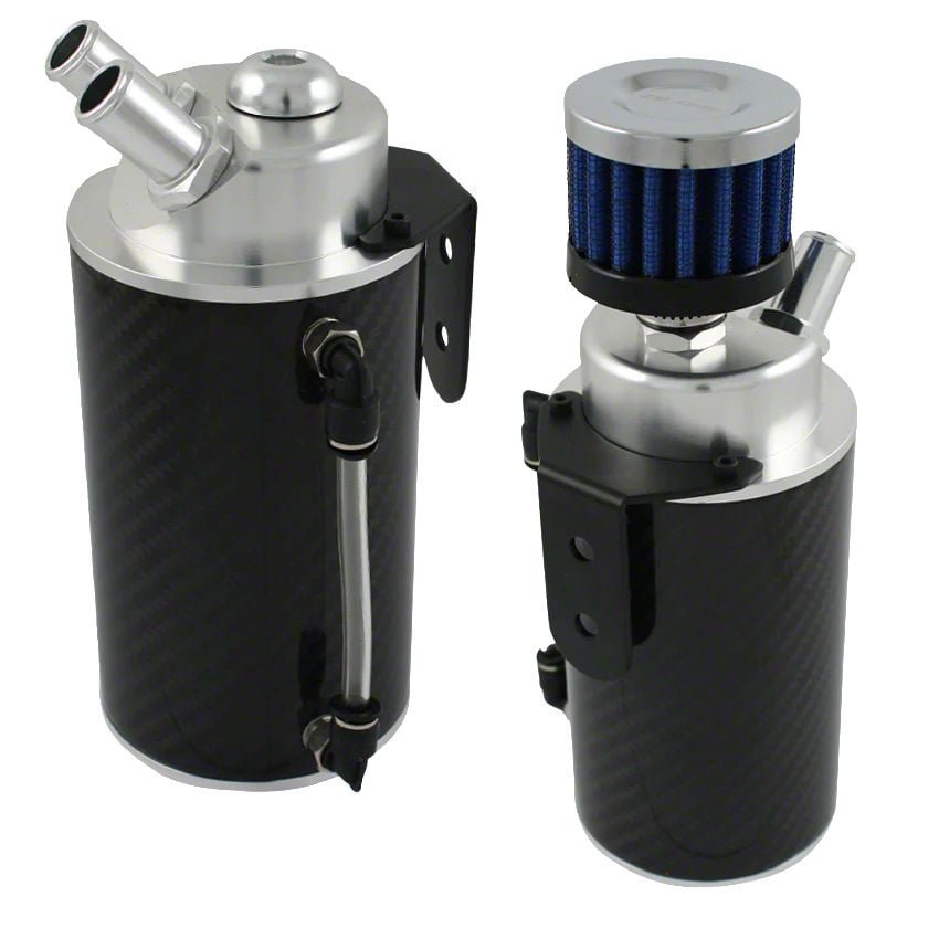 ADD W1 Oil Catch Can with Breather; Carbon Fiber (Universal; Some Adaptation May Be Required)