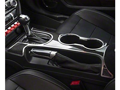 Shifter Plate with Stainless Trim; Carbon Fiber (15-23 Mustang, Excluding GT500)