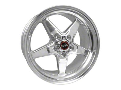 Race Star 92 Drag Star Polished Wheel; Rear Only; 17x9.5 (79-93 Mustang w/ 5-Lug Conversion)