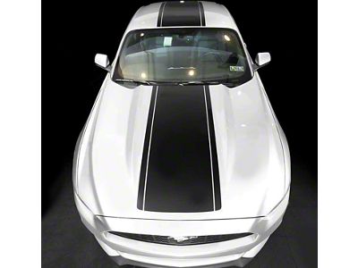 Over-The-Top Sport Stripes; Matte Black (05-09 Mustang)