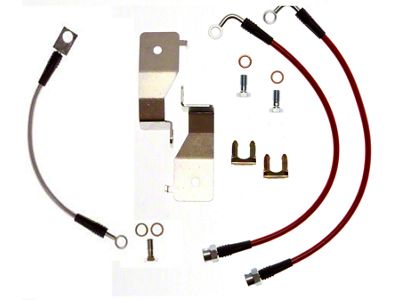 Stifflers Clear Stainless Steel Brake Hose Kit; Rear (94-95 Mustang)