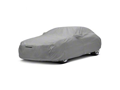 Covercraft Custom Car Covers 5-Layer Softback All Climate Car Cover with Black Mustang Pony Logo; Gray (94-98 Mustang Convertible)