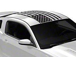 SpeedForm Distressed Flag Roof Panel Decal; Gloss Black (10-14 Mustang Coupe)