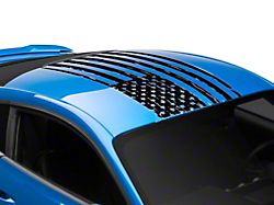 SpeedForm Distressed Flag Roof Panel Decal; Gloss Black (15-23 Mustang Fastback)