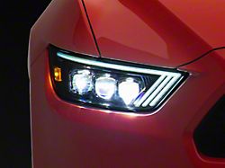 NOVA-Series LED Projector Headlights; Black Housing; Clear Lens (15-17 Mustang; 18-22 Mustang GT350, GT500)