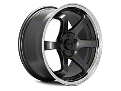 F1R F106 Gunmetal with Polished Lip Wheel; 18x9.5 (10-14 Mustang Standard GT, V6)
