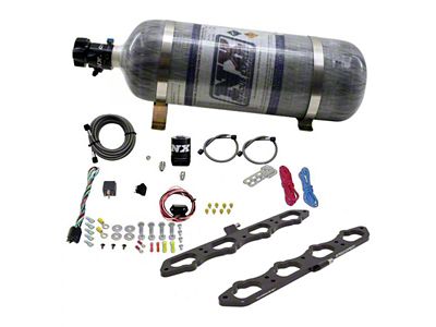 Nitrous Express Direct Port Nitrous Plate Dry System; 12 lb. Bottle (11-23 Mustang GT w/ 2018 GT Intake Manifold)