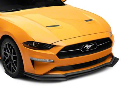 Track Package Front Splitter Lip; Matte Black (18-23 Mustang GT, EcoBoost)