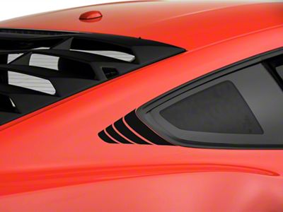 SpeedForm Quarter Window Accent Decals; Gloss Black (15-23 Mustang Fastback)