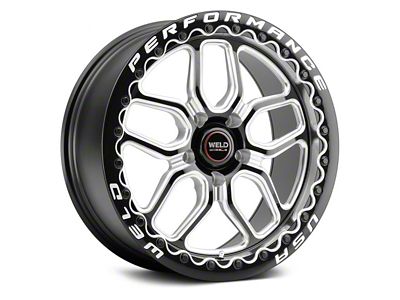WELD Performance Laguna Beadlock Gloss Black Milled Wheel; Rear Only; 15x10 (15-23 Mustang)