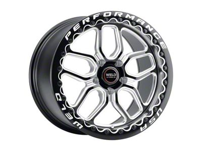WELD Performance Laguna Beadlock Gloss Black Milled Wheel; Rear Only; 17x10 (10-14 Mustang)