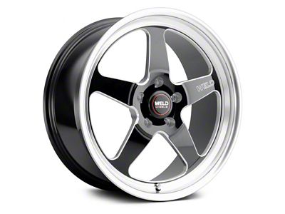 WELD Performance Laguna Drag Gloss Black Milled Wheel; Rear Only; 15x10 (15-23 Mustang)
