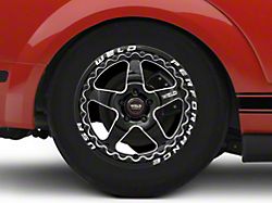WELD Performance Ventura Beadlock Gloss Black Milled Wheel; Rear Only; 17x10 (15-23 Mustang)