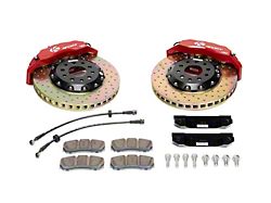 Ksport Dualcomp 4-Piston Rear Big Brake Kit with 14-Inch Slotted Rotors; Red Calipers (11-14 Mustang Standard GT, V6)