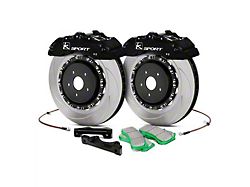 Ksport Supercomp 8-Piston Front Big Brake Kit with 14-Inch Slotted Rotors; Black Calipers (11-14 Mustang Standard GT, V6)