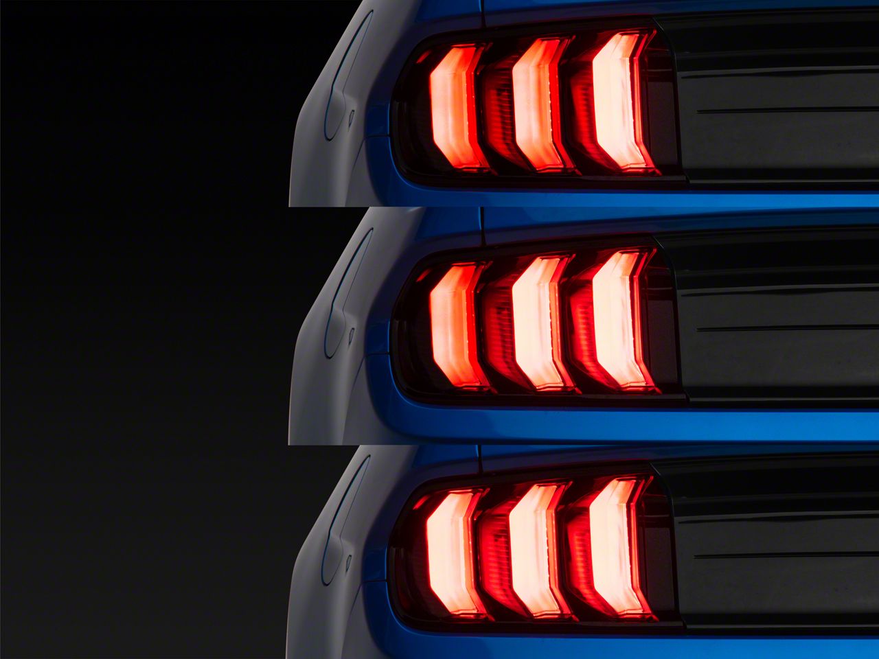 S550 Euros Mustang 2018 Style Tail Lights with Red Sequence; Black ...