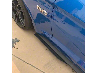 GT500 Style Side Skirt Extensions without Rock Guards (15-17 Mustang GT w/o Performance Pack)