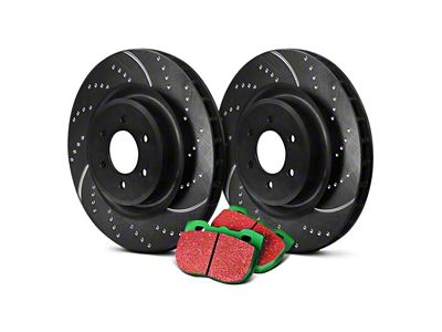 EBC Brakes Stage 10 Greenstuff 2000 Brake Rotor and Pad Kit; Rear (15-23 Mustang Standard GT, EcoBoost w/ Performance Pack)