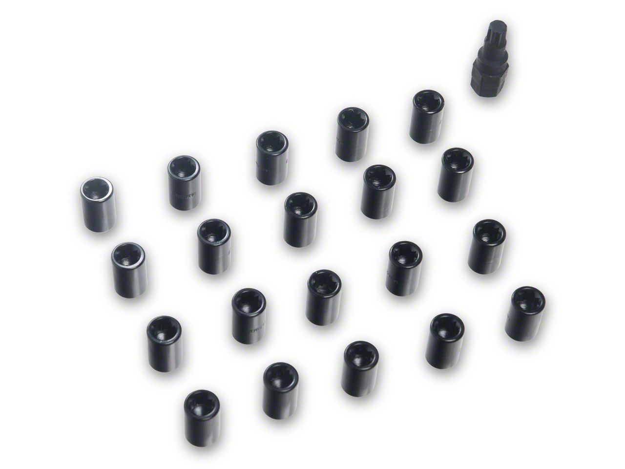 Challenger Black Tuner Lug Nuts; M14 x 1.5; Set of 20 (0823 Challenger