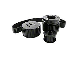 Top Street Performance Small Block Ford Gilmer Style Pulley Kit; Black (79-95 V8 Mustang w/o A/C)