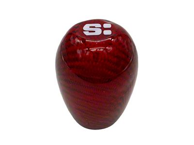 Status: Shift Knob for M8x1.25, M10x1.25 and M12x1.25 Pitch Threads; Red Carbon Fiber (Universal; Some Adaptation May Be Required)