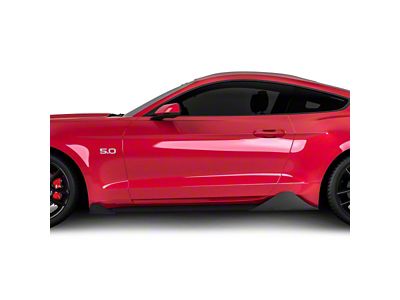 Centa Pro Style Rocker Panel Winglets Set; Dry Carbon Fiber Vinyl (15-23 Mustang GT, EcoBoost, V6)