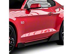 MLC Pro Style Rocker Panel Winglets Set; Dry Carbon Fiber Vinyl (15-23 Mustang GT, EcoBoost, V6)