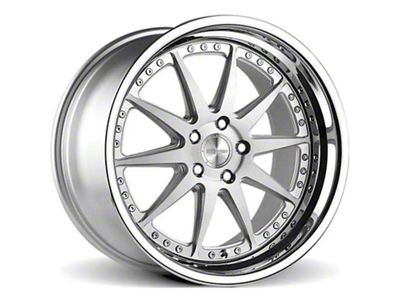 Rennen CSL-1 Silver Brushed with Chrome Step Lip Wheel; 19x8.5 (15-23 Mustang Standard EcoBoost, V6)