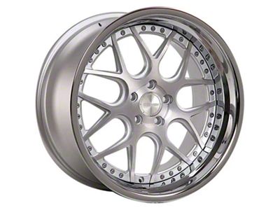 Rennen CSL-2 Silver Brushed with Chrome Step Lip Wheel; 19x8.5 (10-14 Mustang)